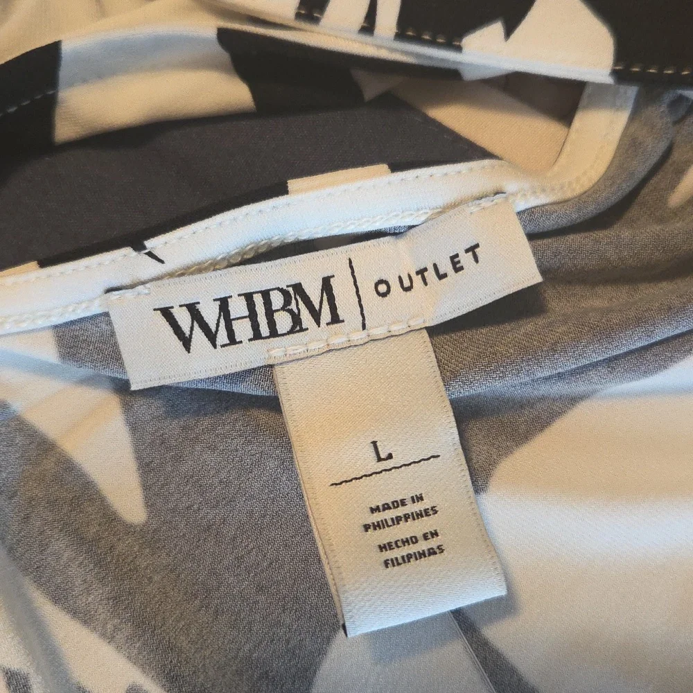 White House Black Market Monochrome Halter Blouse - Picture 2 of 2
